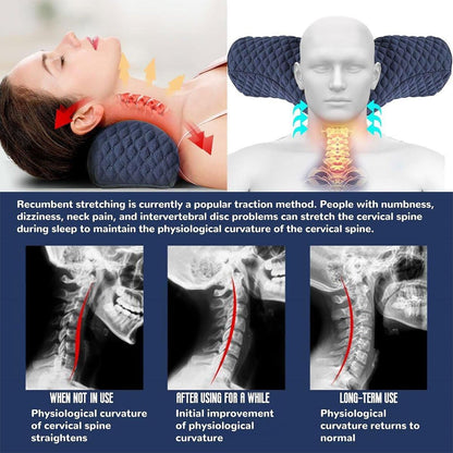 Orthopedic Memory Foam Cervical Neck Pillow for Sleep Support Slow Rebound - Navy