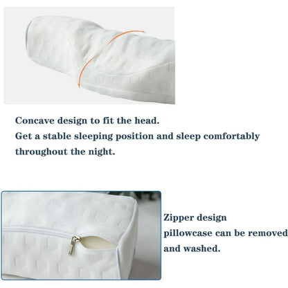 Orthopedic Memory Foam Cervical Neck Pillow for Sleep Support Slow Rebound - Navy