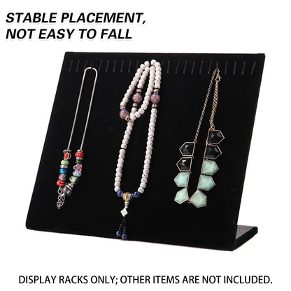 24Hooks Necklace Display Stand Wooden Jewelry Organizer for Store Home Use
