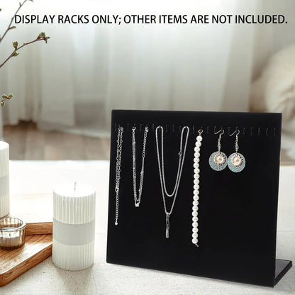 24Hooks Necklace Display Stand Wooden Jewelry Organizer for Store Home Use