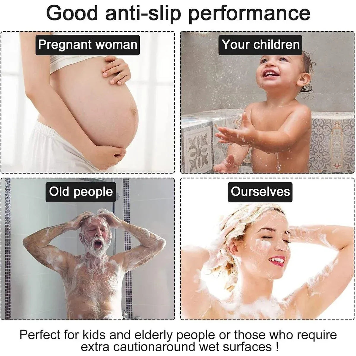 Anti Slip Bathroom Mat Non Slip Shower Floor Mat Quick Dry Soft Comfortable Rug - Beige-40x60cm