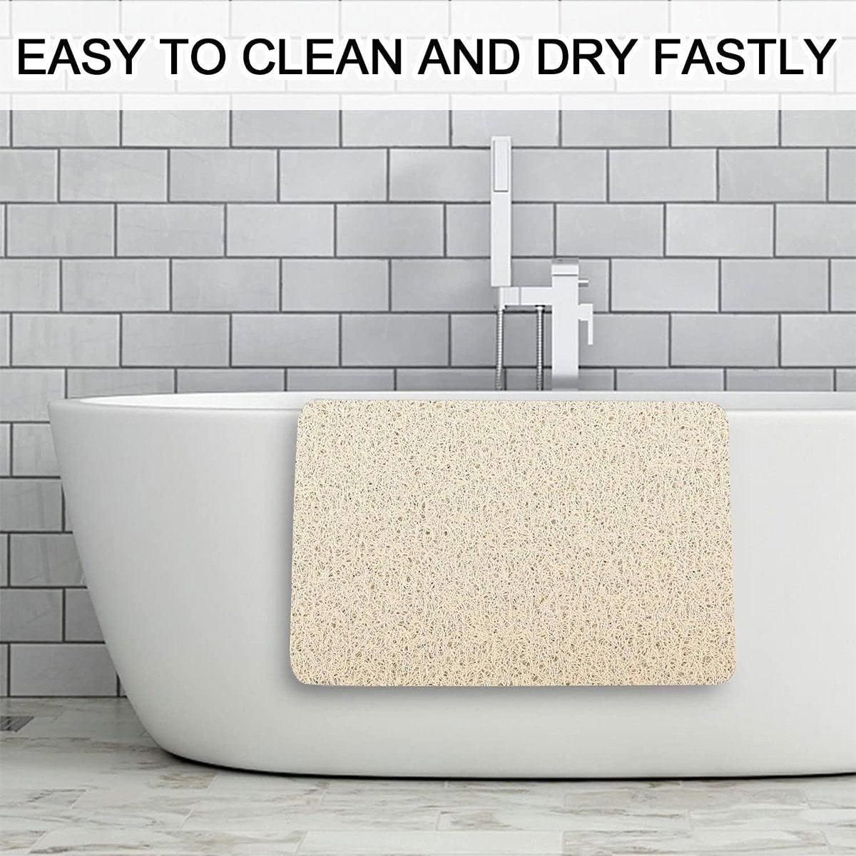 Anti Slip Bathroom Mat Non Slip Shower Floor Mat Quick Dry Soft Comfortable Rug - Beige-40x60cm