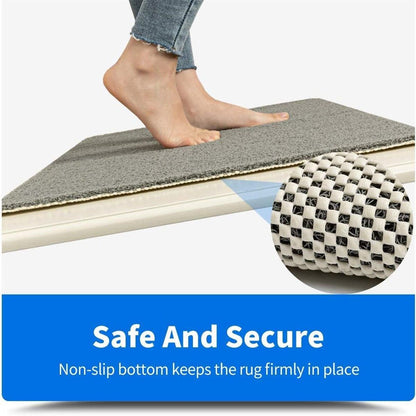 Anti Slip Bathroom Mat Non Slip Shower Floor Mat Quick Dry Soft Comfortable Rug - Grey-40x60cm