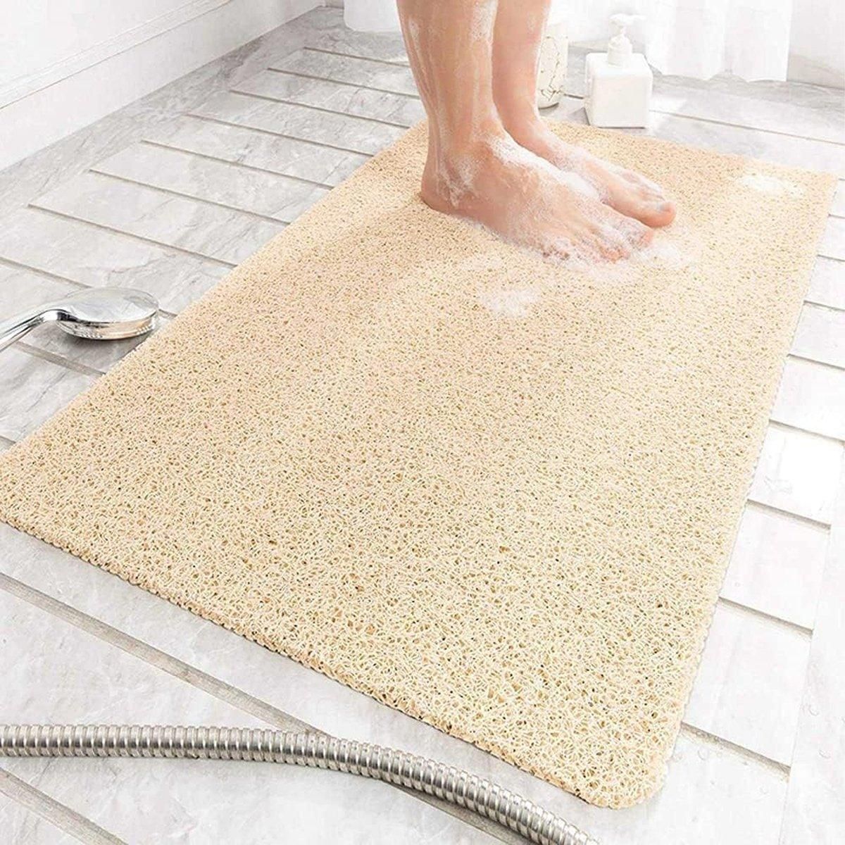Anti Slip Bathroom Mat Non Slip Shower Floor Mat Quick Dry Soft Comfortable Rug - Grey-40x60cm