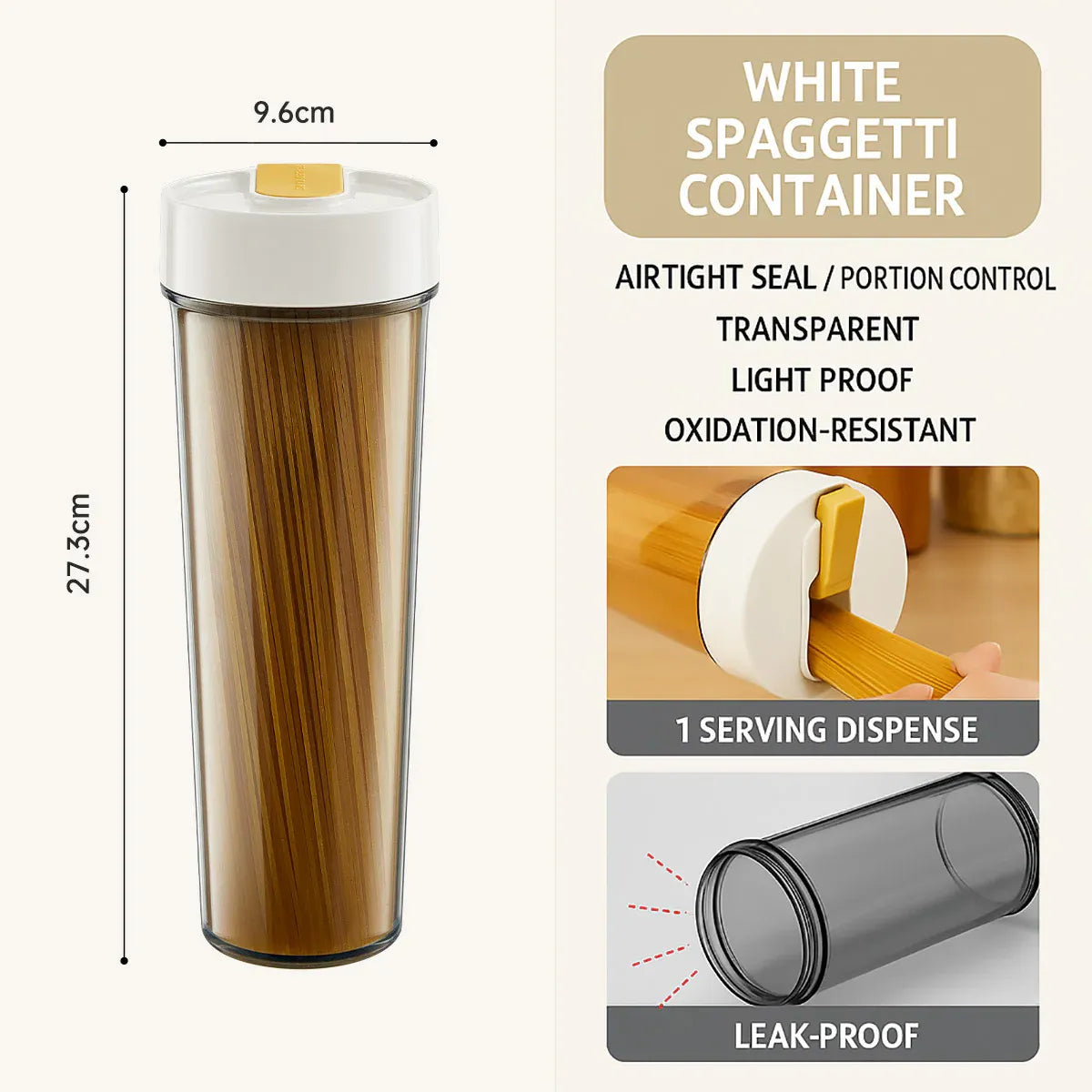 Noodle Storage Box Storage Storage Cylinder Kitchen Noodle Container Airtight - Yellow