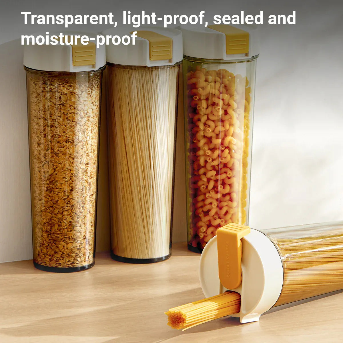 Noodle Storage Box Storage Storage Cylinder Kitchen Noodle Container Airtight - Yellow
