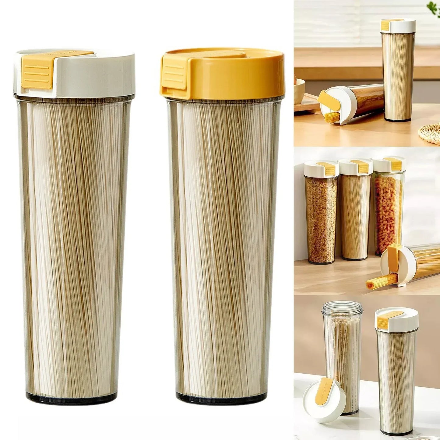 Noodle Storage Box Storage Storage Cylinder Kitchen Noodle Container Airtight - Yellow
