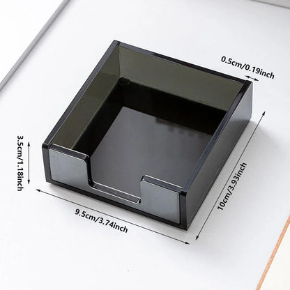 Large Desktop Sticky Note Box Organiser Office Supplies Storage Holder Drawer - Acrylic-Gold