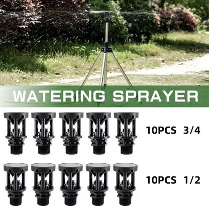 10pcs Atomizing Nozzles Water Spray Heads for Lawn Garden Green Belts Irrigation - 3/4 inch