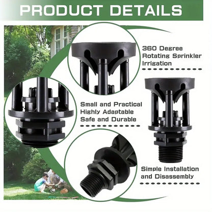 10pcs Atomizing Nozzles Water Spray Heads for Lawn Garden Green Belts Irrigation - 3/4 inch