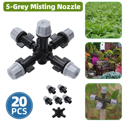 20PCS Anti-Drip Misting Nozzle Water Spray Drip Hanging Atomizing Nozzle Fog Cross