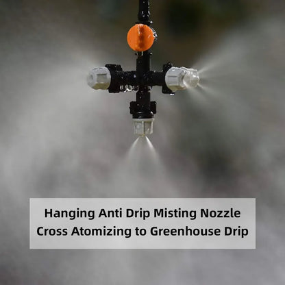 20PCS Anti-Drip Misting Nozzle Water Spray Drip Hanging Atomizing Nozzle Fog Cross