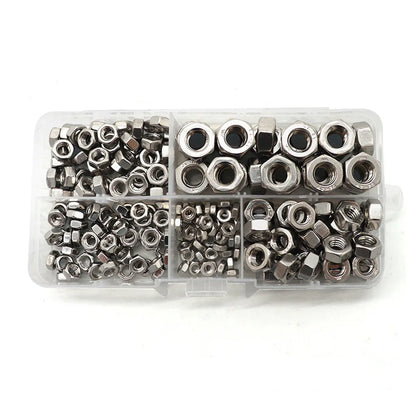 Stainless Steel Nuts 220pcs Nut Sets Hardware Fasteners Assortment Kit Nuts