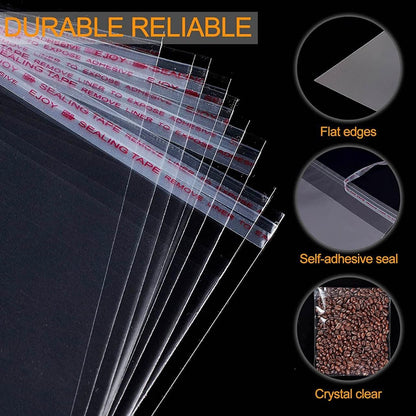Multi-size Clear Self-Seal Cellophane Bags - Bulk Adhesive Opp - 30*40