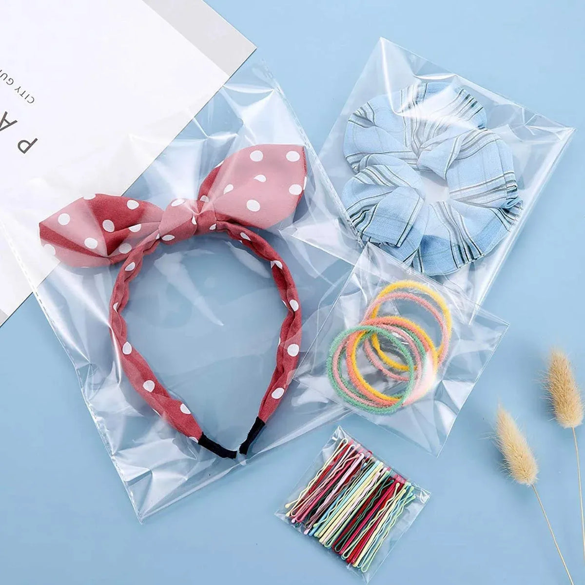 Multi-size Clear Self-Seal Cellophane Bags - Bulk Adhesive Opp - 30*40