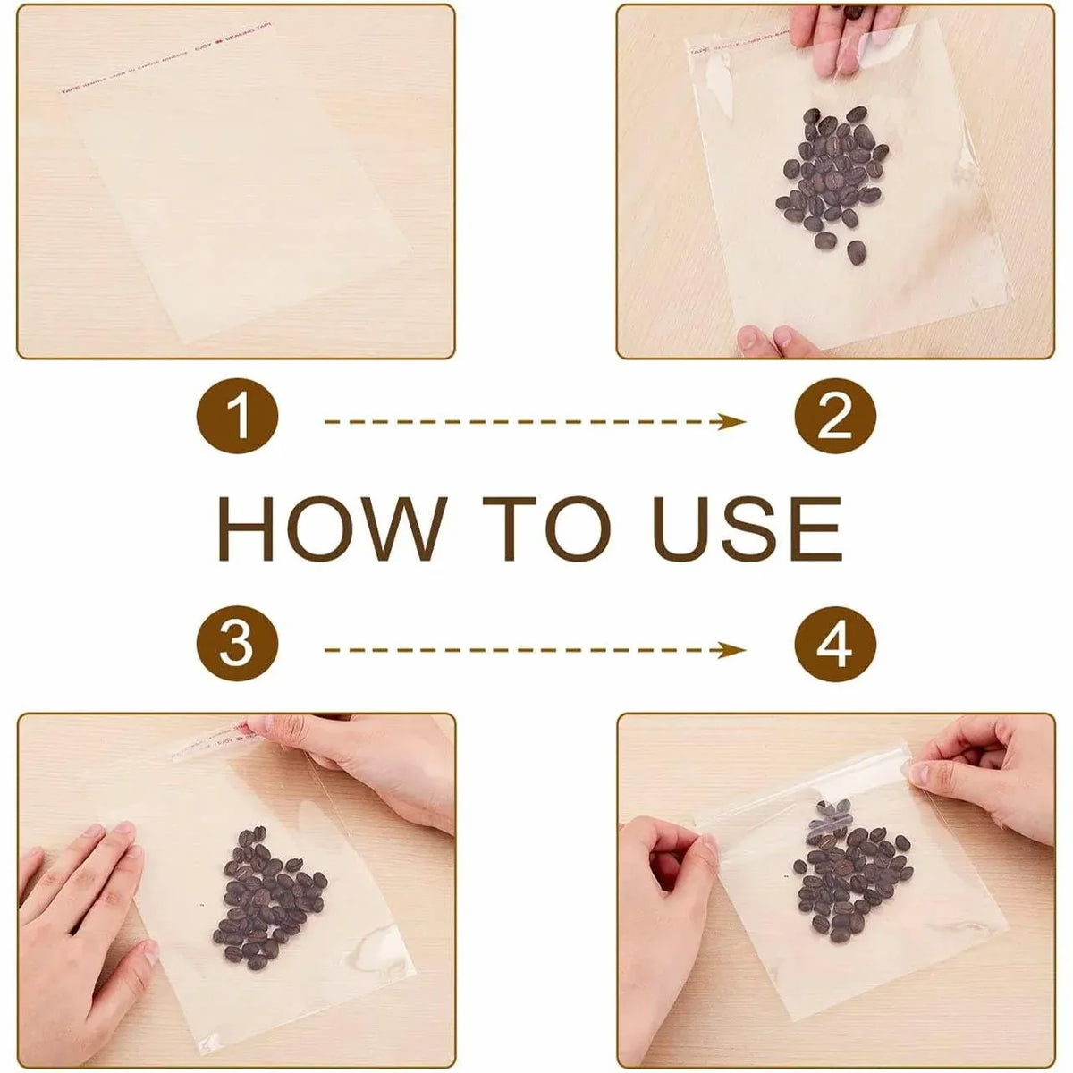 Multi-size Clear Self-Seal Cellophane Bags - Bulk Adhesive Opp - 30*40