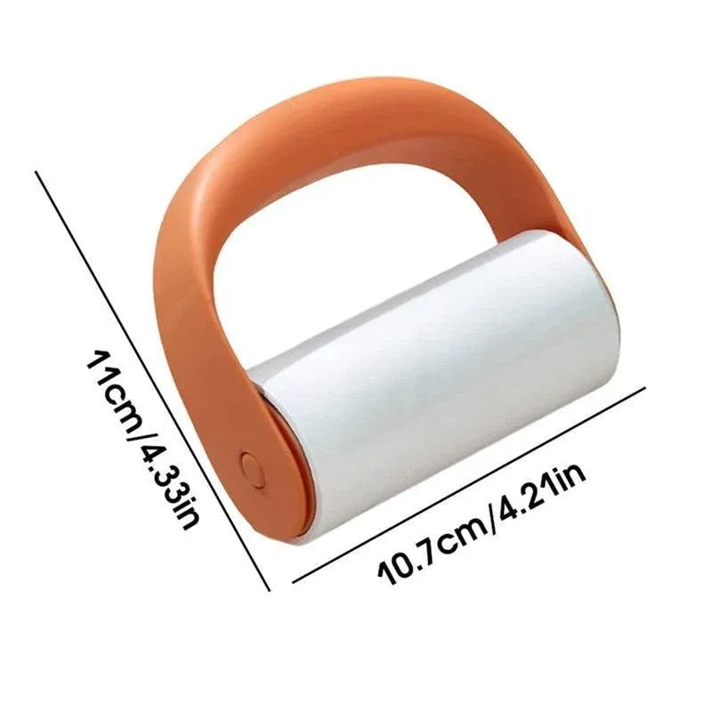 Reusable Washable Lint Roller Sticky Lint Roller Dust Clothes Hair Remover Clean - Orange+Blue+10X Refills Rolls