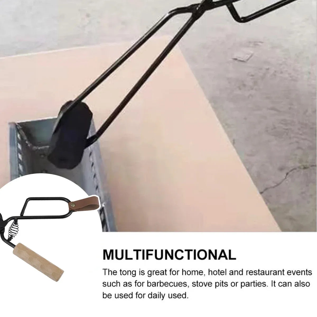 Barbecue Tongs Outdoor Camping Charcoal Fire Grill Tool for Cooking Picnic BBQ