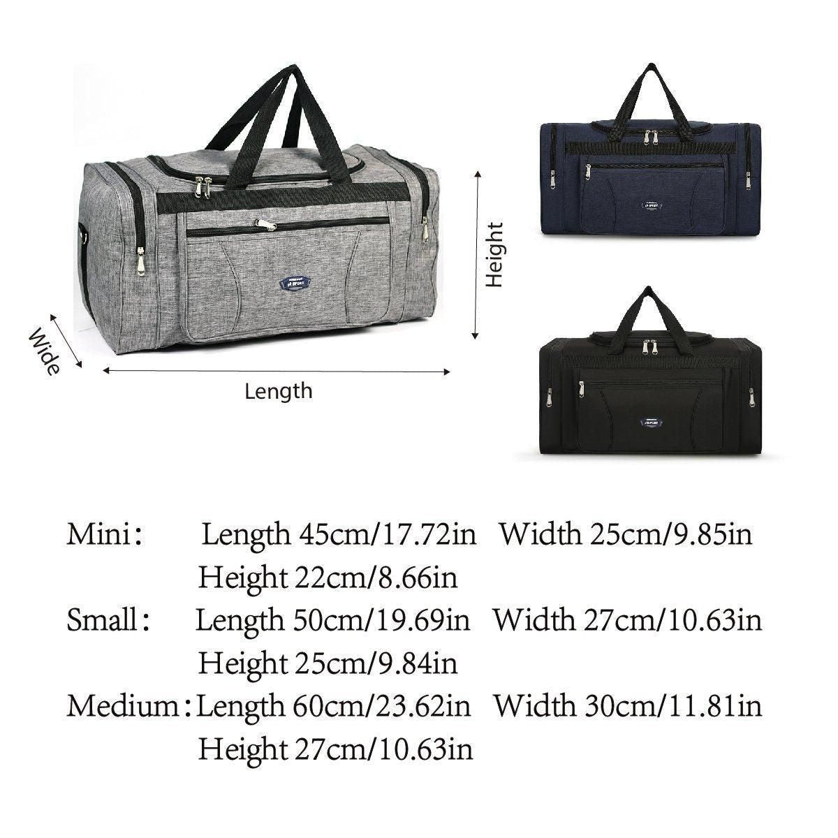 Large Capacity Waterproof Travel Luggage Bag Lightweight Foldable Handbag - Mini-Grey