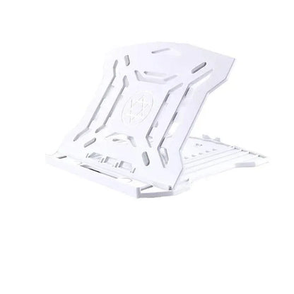 Adjustable Laptop Stand with 360-Degree Base for Desk Riser Home Office Holder - White