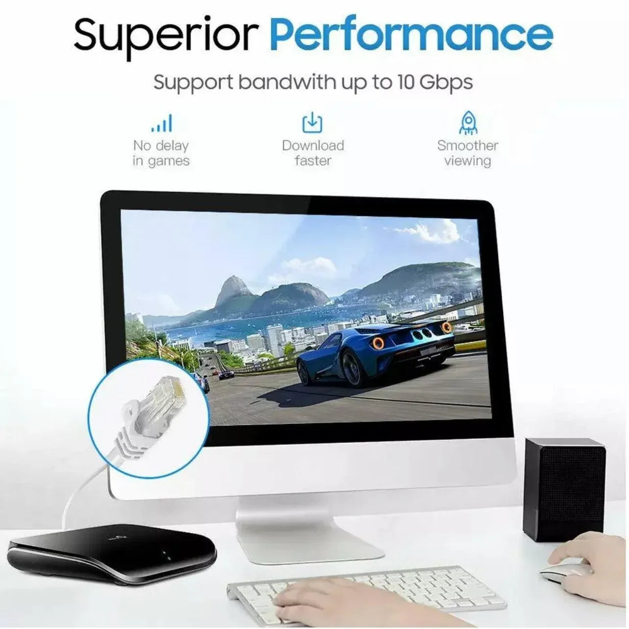 Fast Ethernet Network Cable CAT6 1000Mbps Internet RJ45 1 2 3 10 15 20 30 50m - 20M