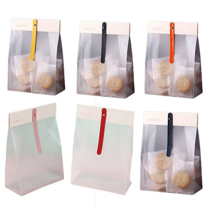 50pcs Transparent Snack Bags Biscuit Candy Bags Resealable Food Packaging - Orange