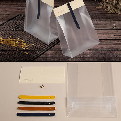50pcs Transparent Snack Bags Biscuit Candy Bags Resealable Food Packaging - Orange