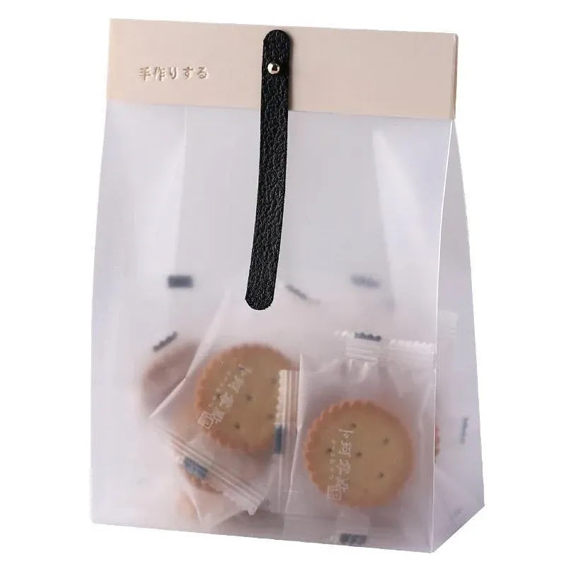 50pcs Transparent Snack Bags Biscuit Candy Bags Resealable Food Packaging - Orange