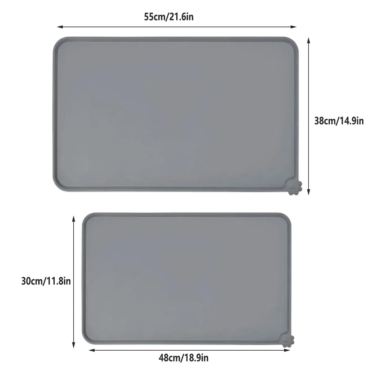 Silicone Pet Mat Spill-Proof Easy to Clean Mat for Pets Dog Food Placemat - 48x30cm