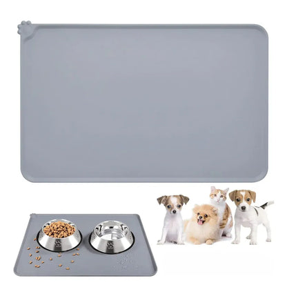 Silicone Pet Mat Spill-Proof Easy to Clean Mat for Pets Dog Food Placemat - 48x30cm