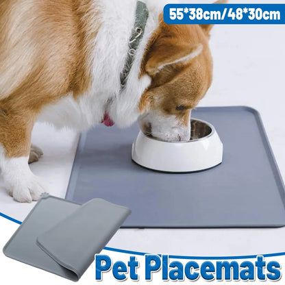 Silicone Pet Mat Spill-Proof Easy to Clean Mat for Pets Dog Food Placemat - 55x38cm
