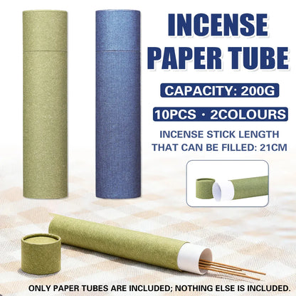 10PCS Incense Paper Tubes 200g Capacity 2 Colours Durable Thickness Material - Blue