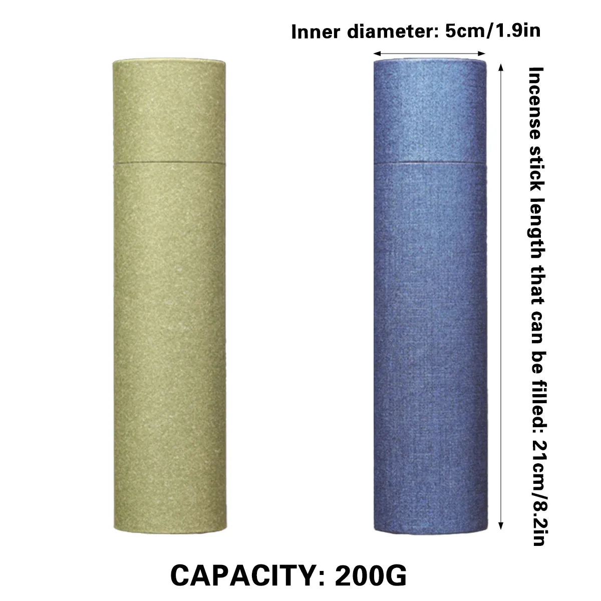 10PCS Incense Paper Tubes 200g Capacity 2 Colours Durable Thickness Material - Green