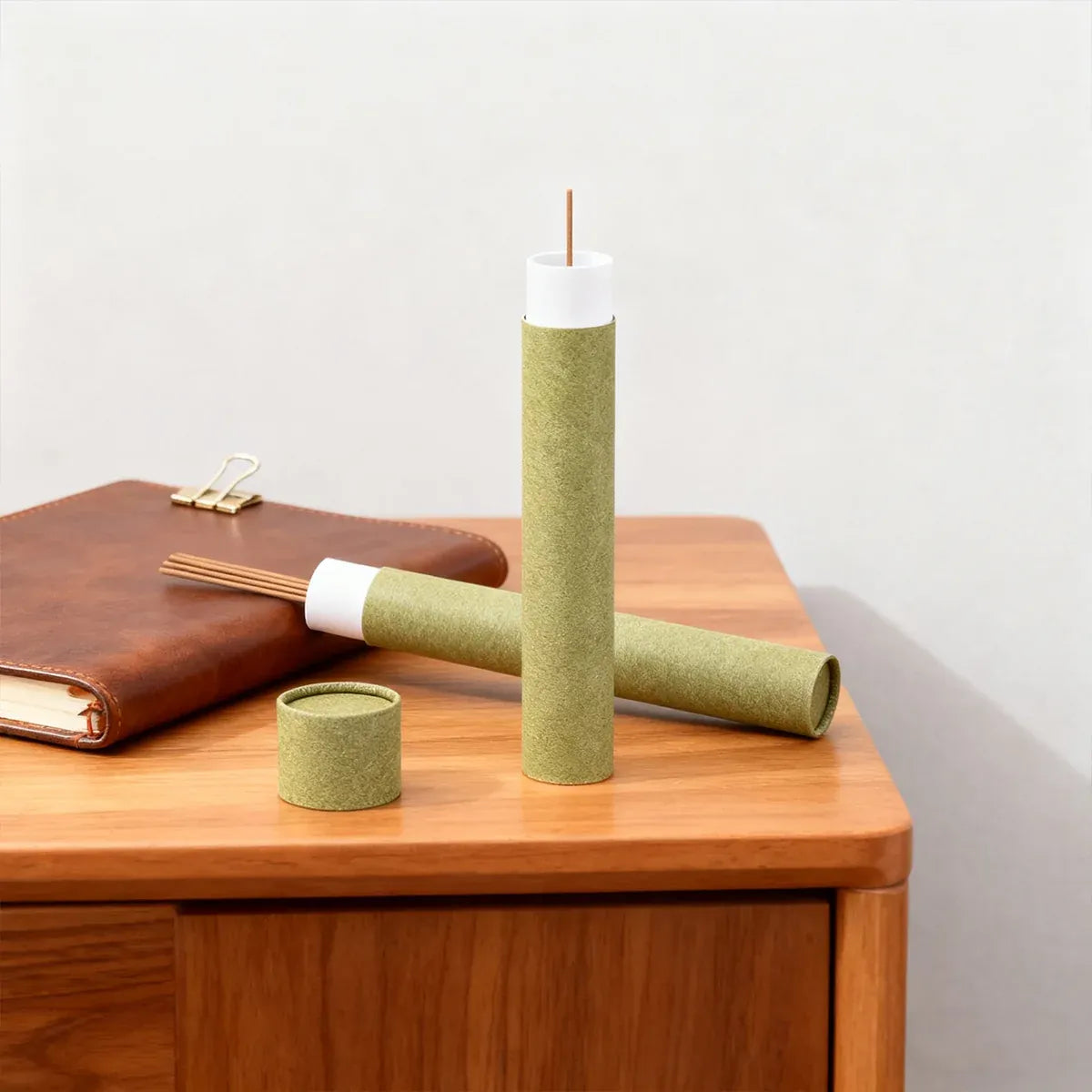 10PCS Incense Paper Tubes 200g Capacity 2 Colours Durable Thickness Material - Green