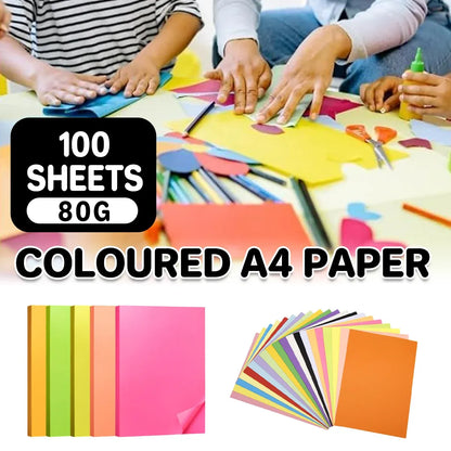 A4 80gsm Coloured Paper Multi Color Pack Printer Paper for Craft School Use - Orange