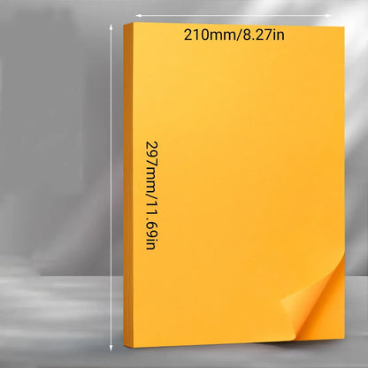 A4 80gsm Coloured Paper Multi Color Pack Printer Paper for Craft School Use - Orange