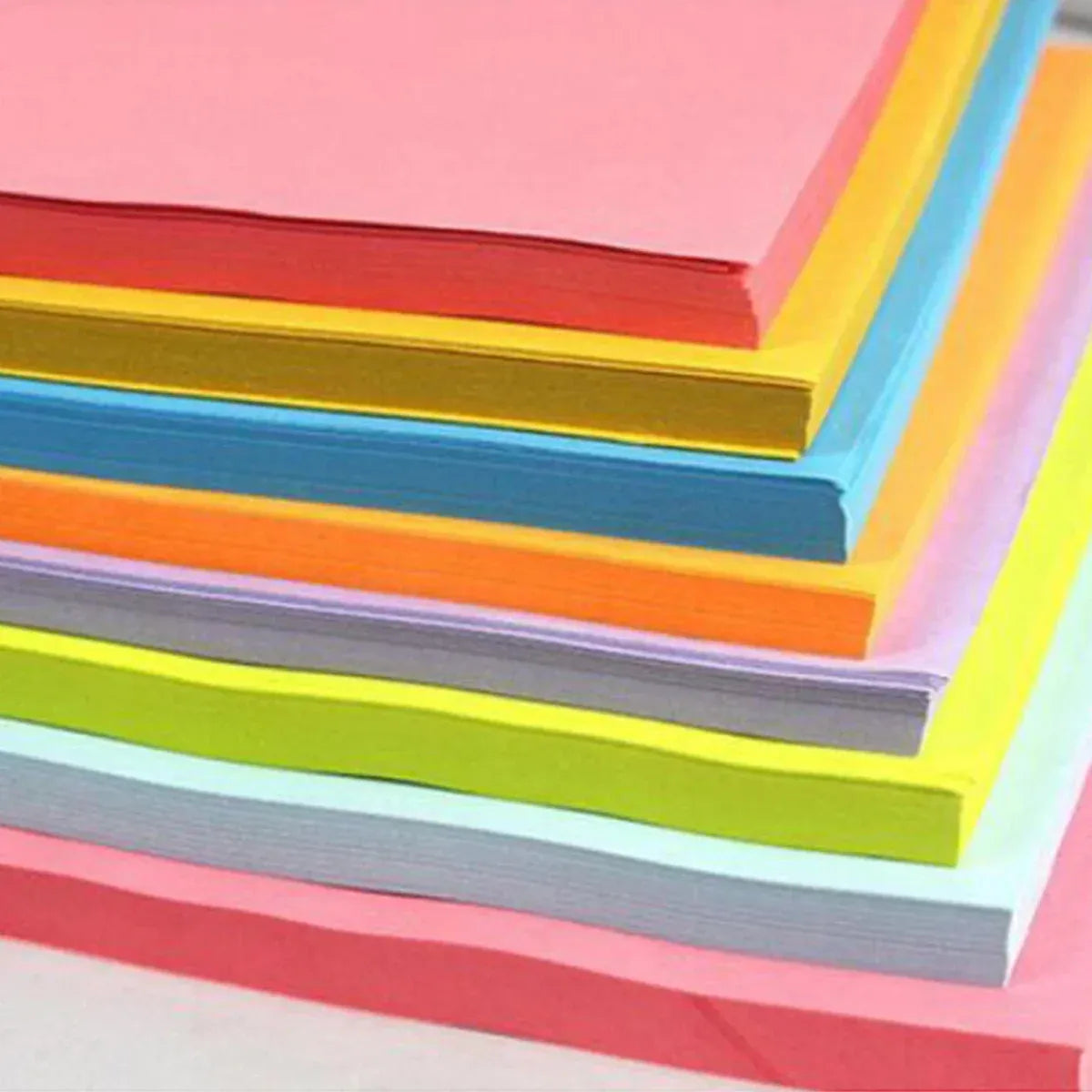 A4 80gsm Coloured Paper Multi Color Pack Printer Paper for Craft School Use - Orange