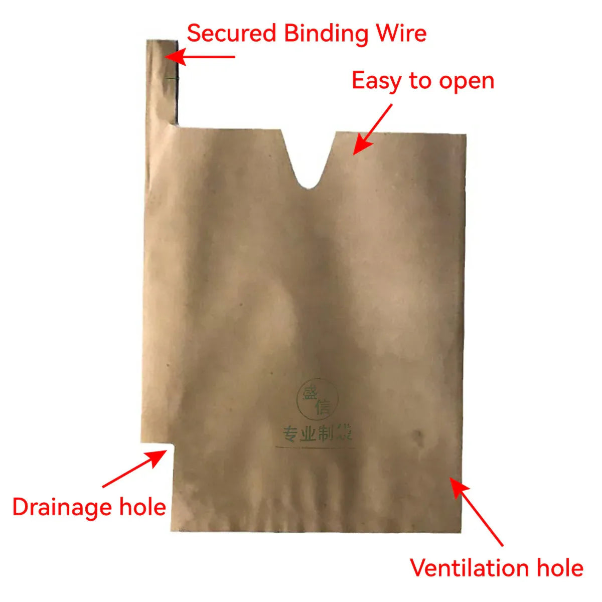 Paper Fruit Bags 100pcs Protective Bagging for Orchard Garden Harvest Storage