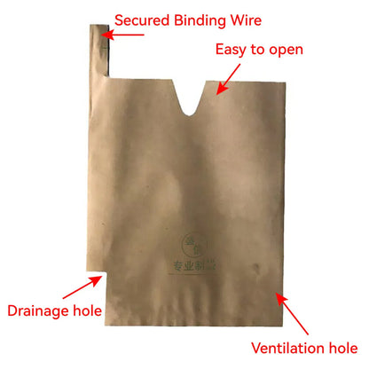 Paper Fruit Bags 100pcs Protective Bagging for Orchard Garden Harvest Storage