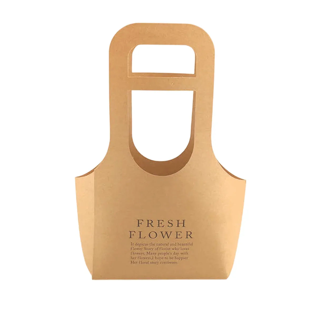 10PCS Handheld Kraft Paper Flower Gift Bags Natural Finish for Bouquets - L