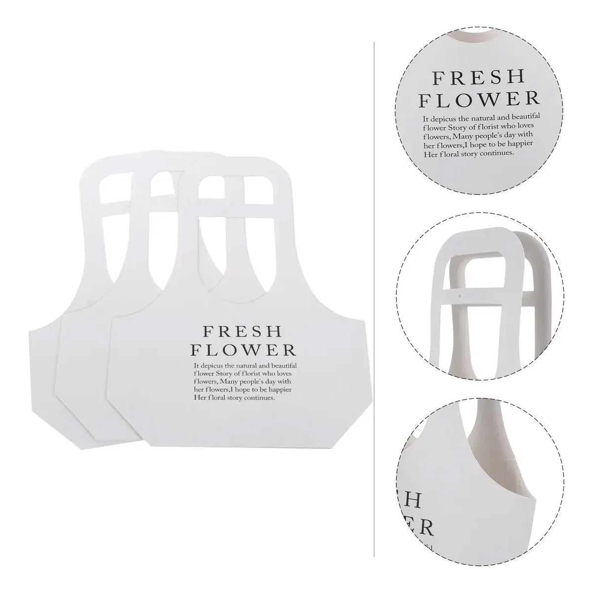 10PCS Handheld Kraft Paper Flower Bags for Bouquet Gift Wrapping - L