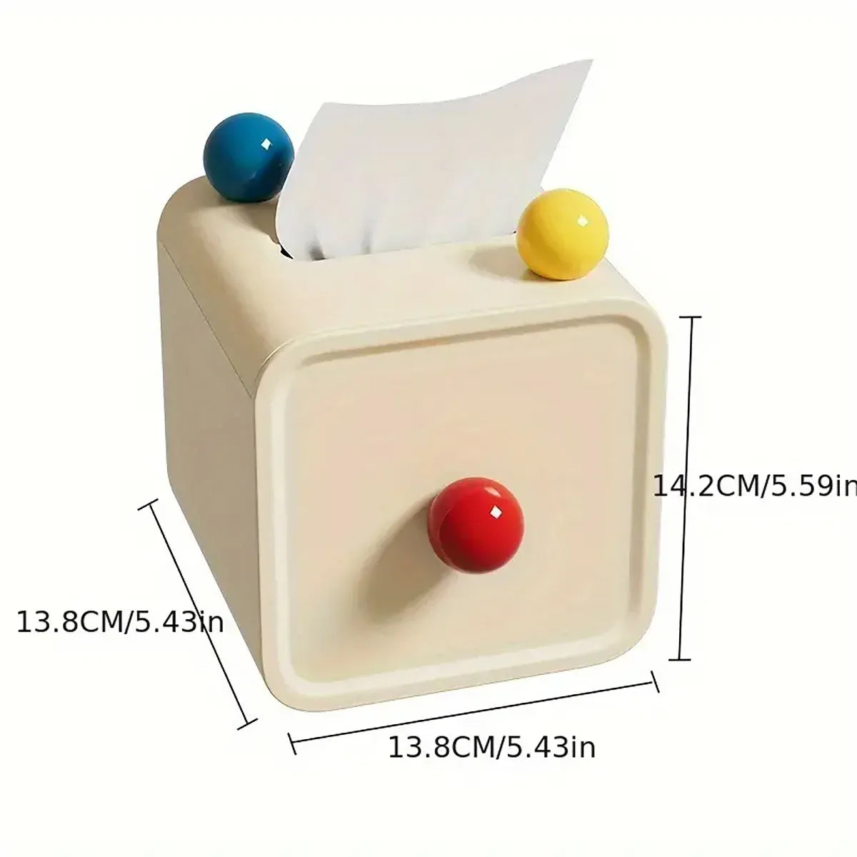 Colourful Ball Square Tissue Box Living Room Coffee Table Roll Holder Case