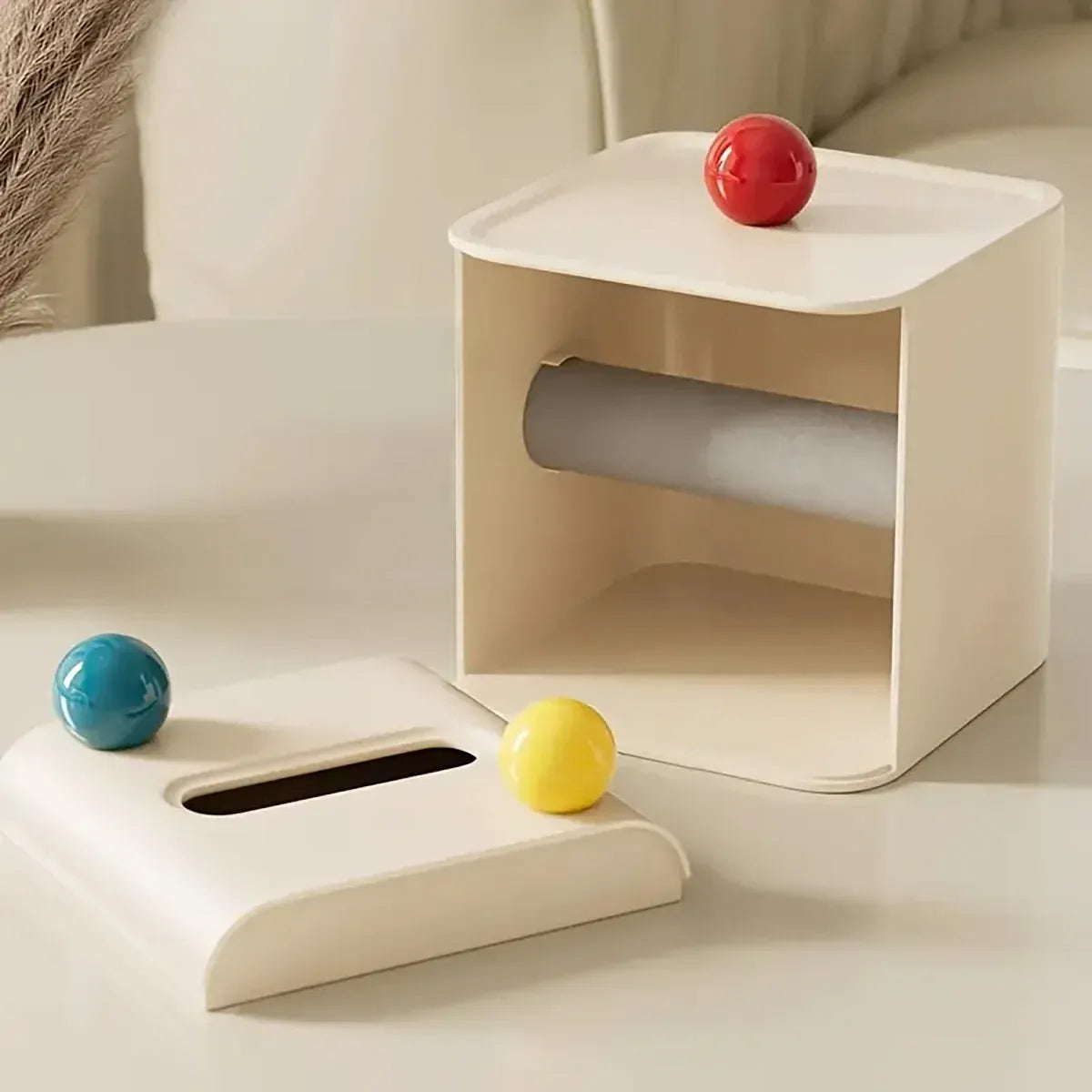 Colourful Ball Square Tissue Box Living Room Coffee Table Roll Holder Case