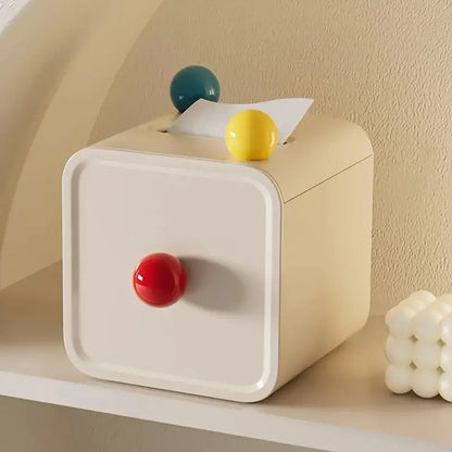 Colourful Ball Square Tissue Box Living Room Coffee Table Roll Holder Case