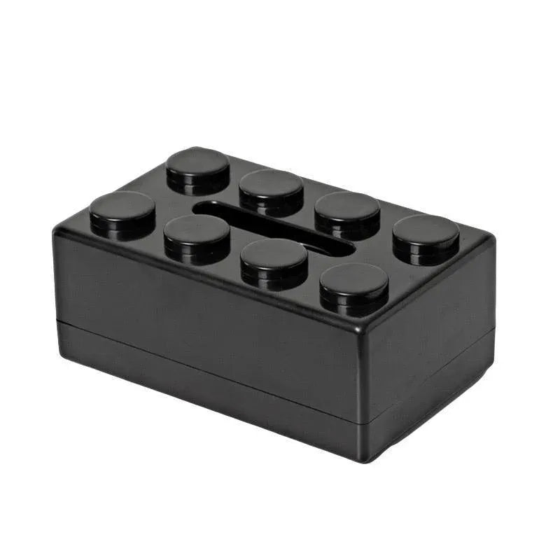 Tissue Box Cover Creative Building Block Cute Napkin Dispenser Holder Home Decor - Black