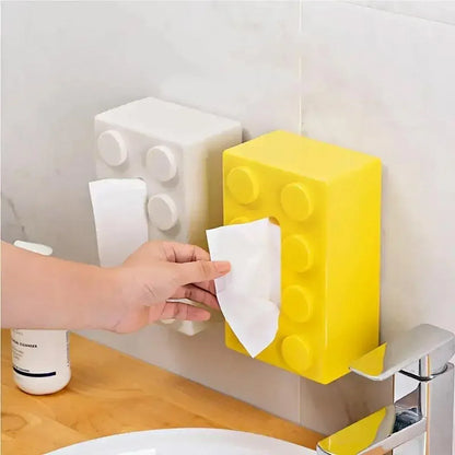 Tissue Box Cover Creative Building Block Cute Napkin Dispenser Holder Home Decor - Black