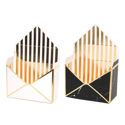 Envelope Flower Box Gift Packaging Floral Display Holder Wedding Retail 8PCS - Black