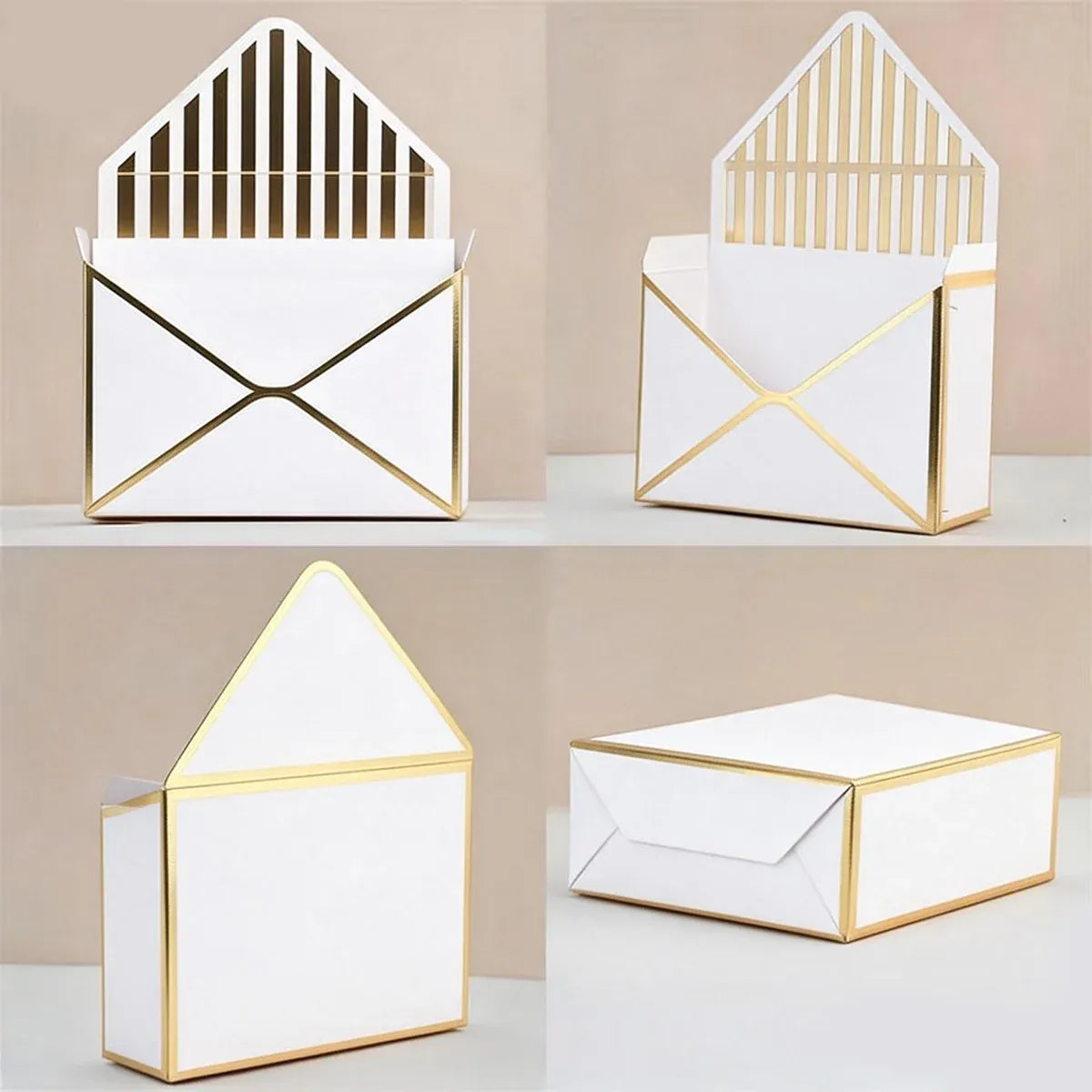 Envelope Flower Box Gift Packaging Floral Display Holder Wedding Retail 8PCS - Black
