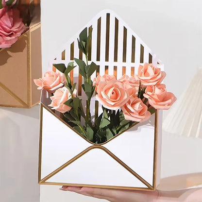Envelope Flower Box Gift Packaging Floral Display Holder Wedding Retail 8PCS - Black
