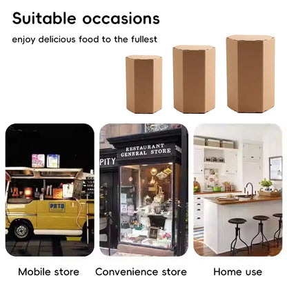 20PCS Kraft Paper Gift Box Hexagon for Party Wedding Candy Packaging